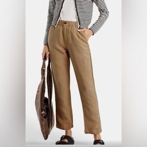 Alex Mill Linen, Tencel and Cotton-Blend Twill Straight-Leg Pants in khaki, Sz M